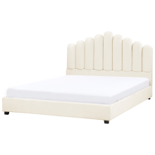 Bed Velvet VINCENNES 180 x 200 cm (EU Super King) Off-White