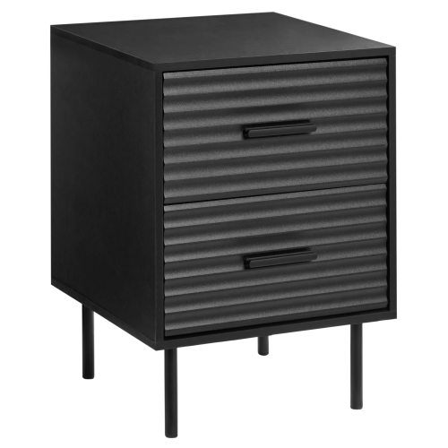 Beliani 2 Drawer Bedside Table WALGETT Black