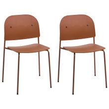 Set of 2 Dining Chairs WINDUST Metal Orange
