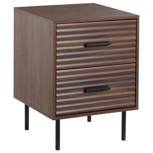 Beliani 2 Drawer Bedside Table WALGETT Dark Brown