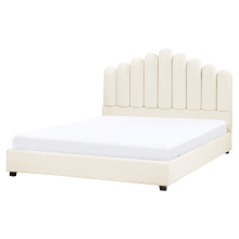 Waterbed Velvet VINCENNES 160 x 200 cm (EU King Size) Off-White
