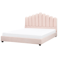Bed Velvet VINCENNES 180 x 200 cm (EU Super King) Pastel Pink