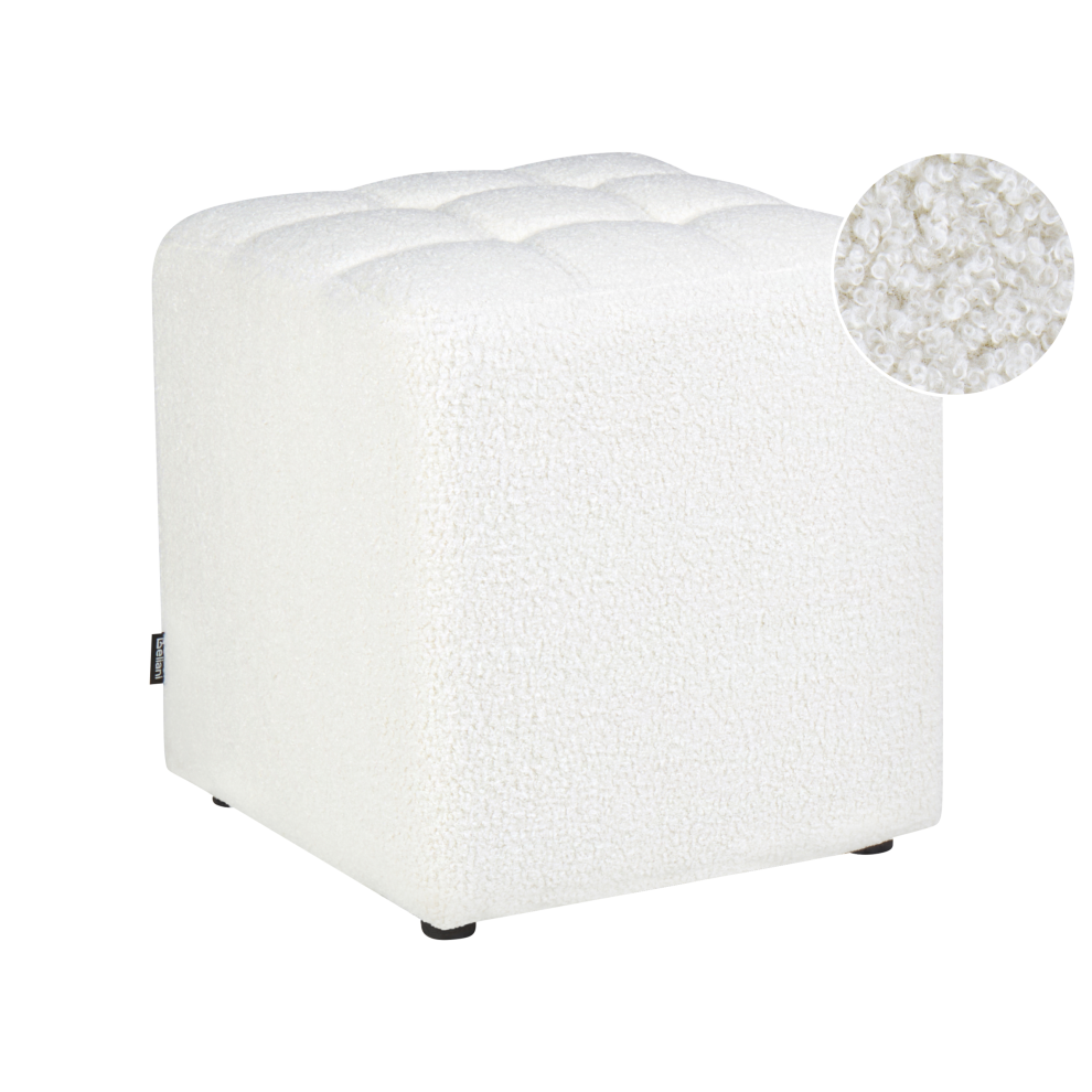 Beliani Pouffe Kansas Boucle White