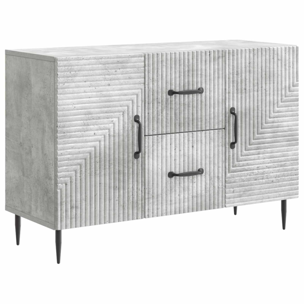Vidaxl Sideboard Concrete 89 X 34.5 X 60 Cm Engineered Wood Grey