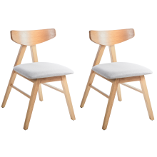 Set of 2 Dining Chairs LACOTA Wood Light Brown/ Grey