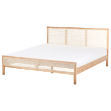 Bed Pine Wood SALERNAS 180 x 200 cm (EU Super King) Light Brown