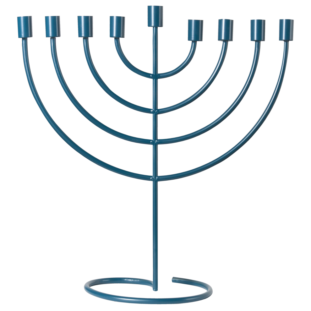 Beliani Candle Holder Amora Metal 50 Cm Blue