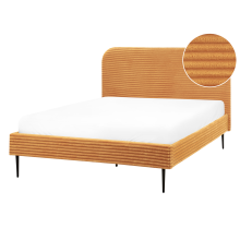 Bed Corduroy FLAYAT 140 x 200 cm (EU Double) Orange