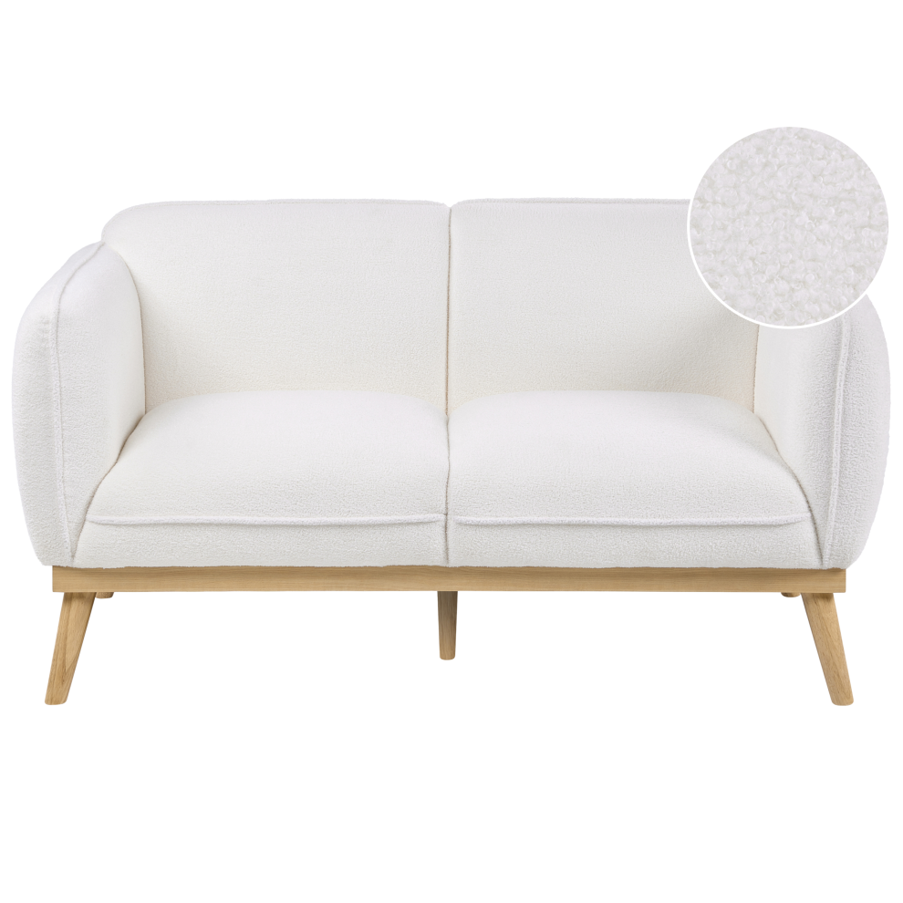 Beliani Sofa 2 Seater Ljung Boucle White