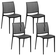 Set of 4 Garden Chairs ILLUMANI Black