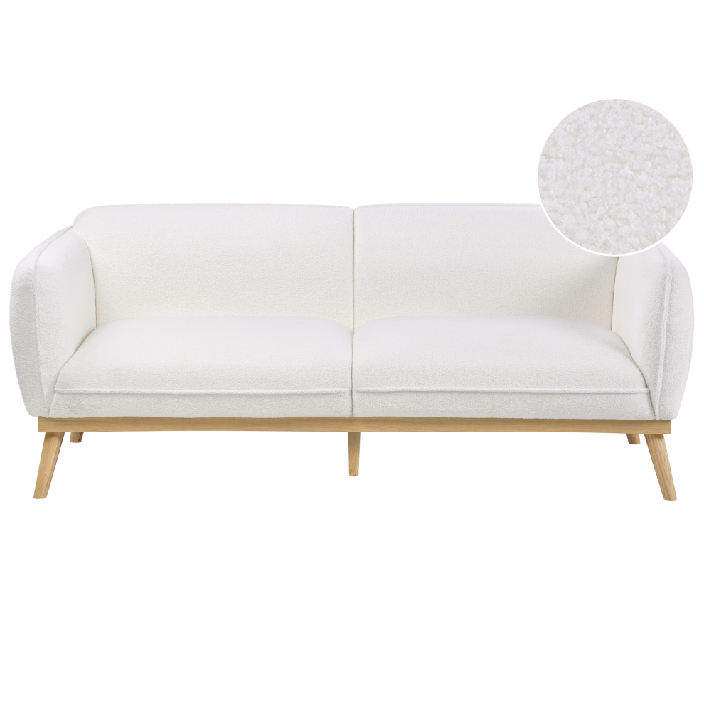 Beliani Sofa 3 Seater Ljung Boucle White