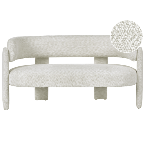 Beliani Sofa 2 Seater BUREA Chenille Off-White