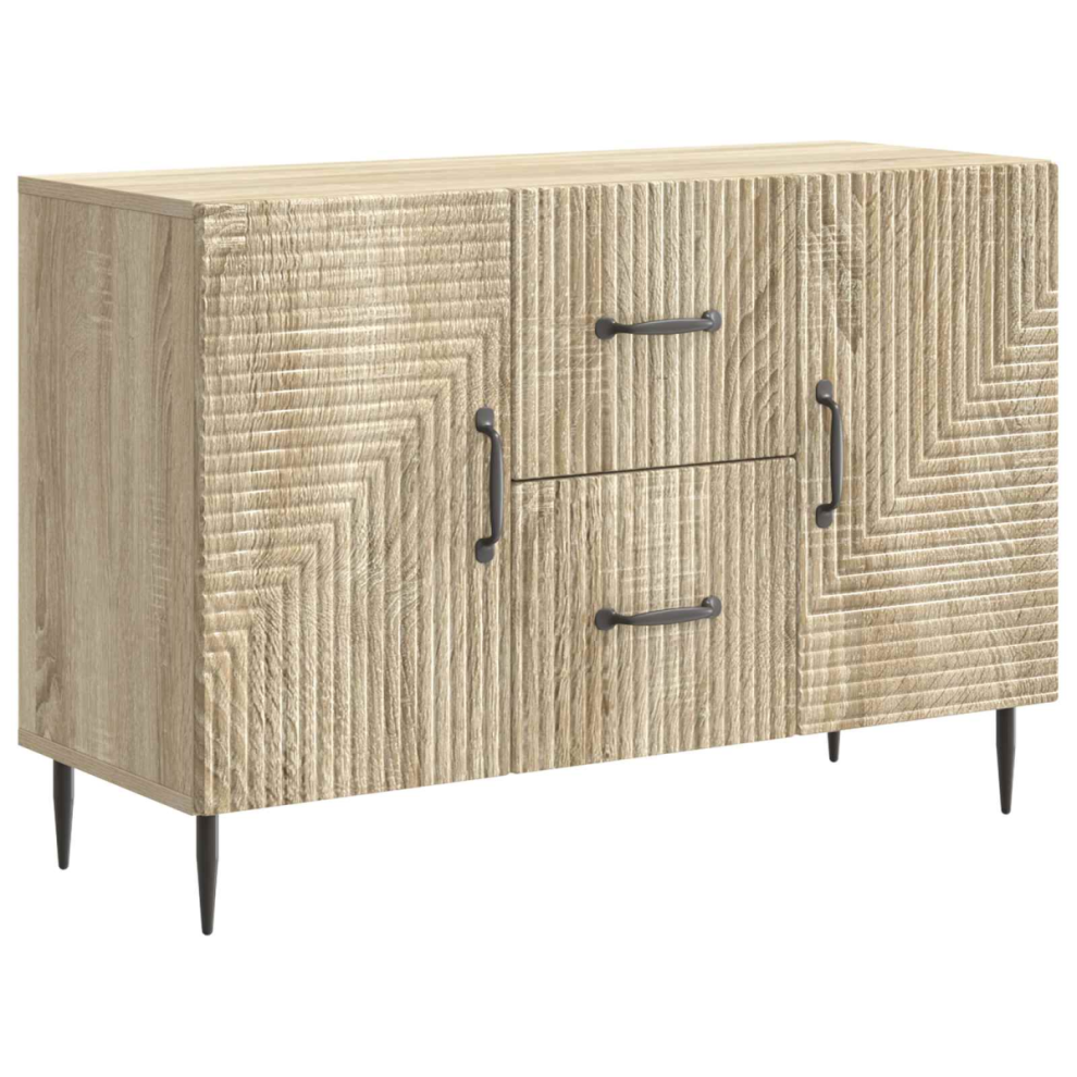 Vidaxl Sideboard Sonoma Oak 89 X 34.5 X 60 Cm Engineered Wood