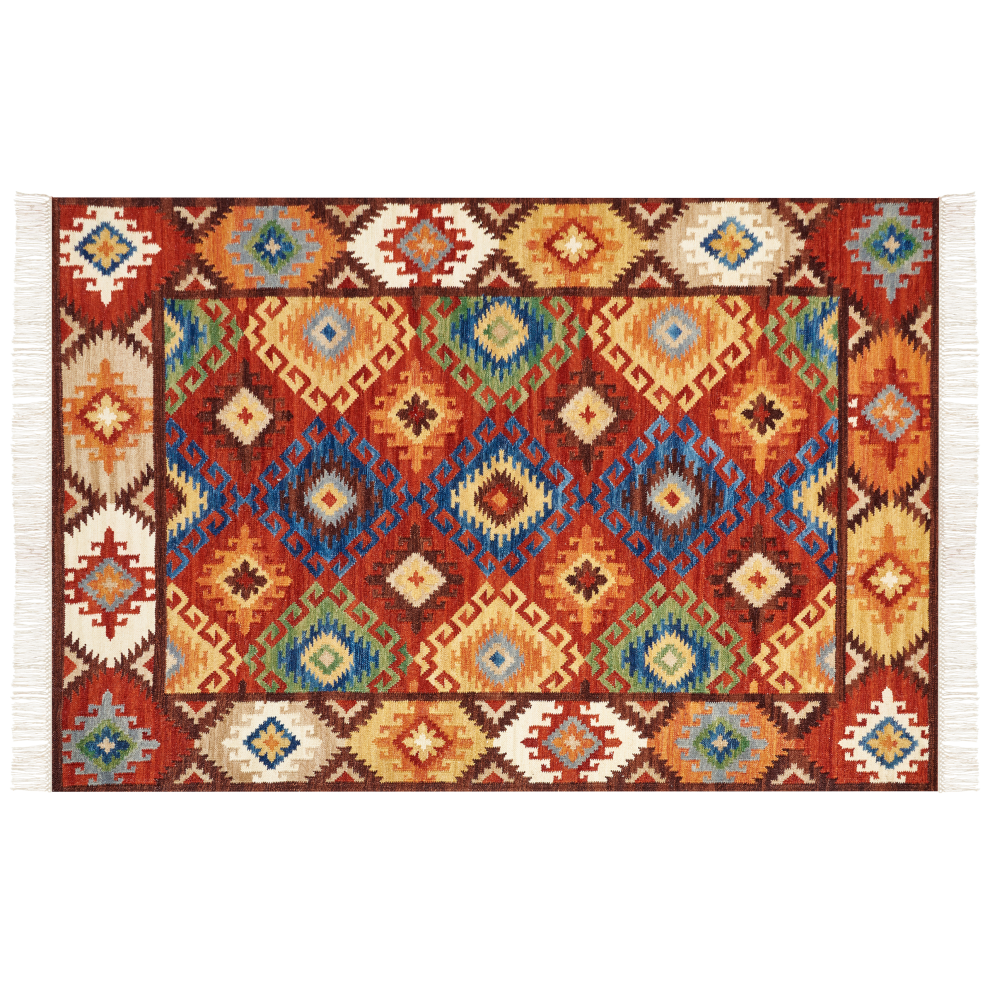 Beliani Rug Zovuni Multicolour 200 X 300 Cm Wool Kilim