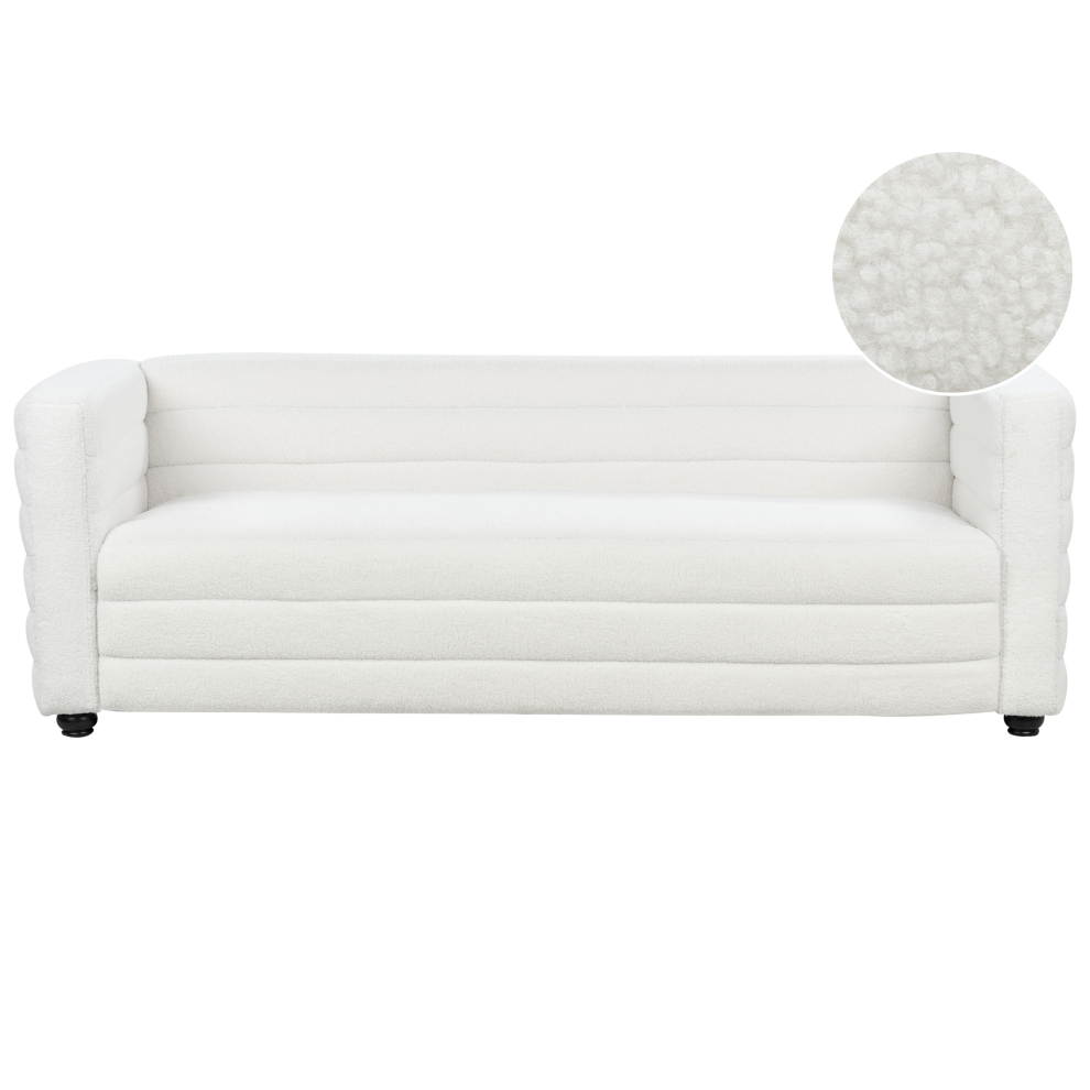 Beliani Sofa 3 Seater Hofn Boucle Off-White