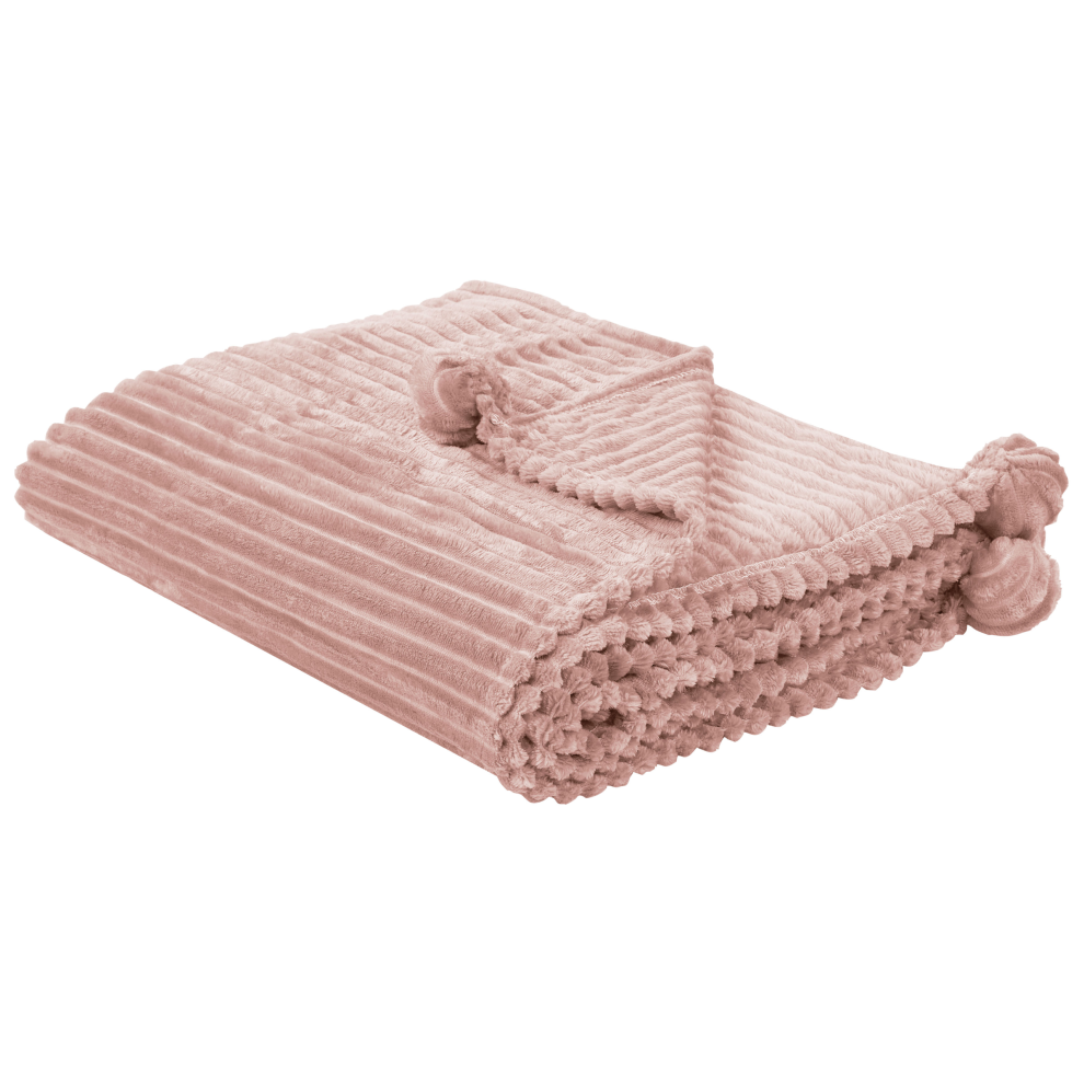 Beliani Blanket Kaweri 150 X 200 Cm Pink