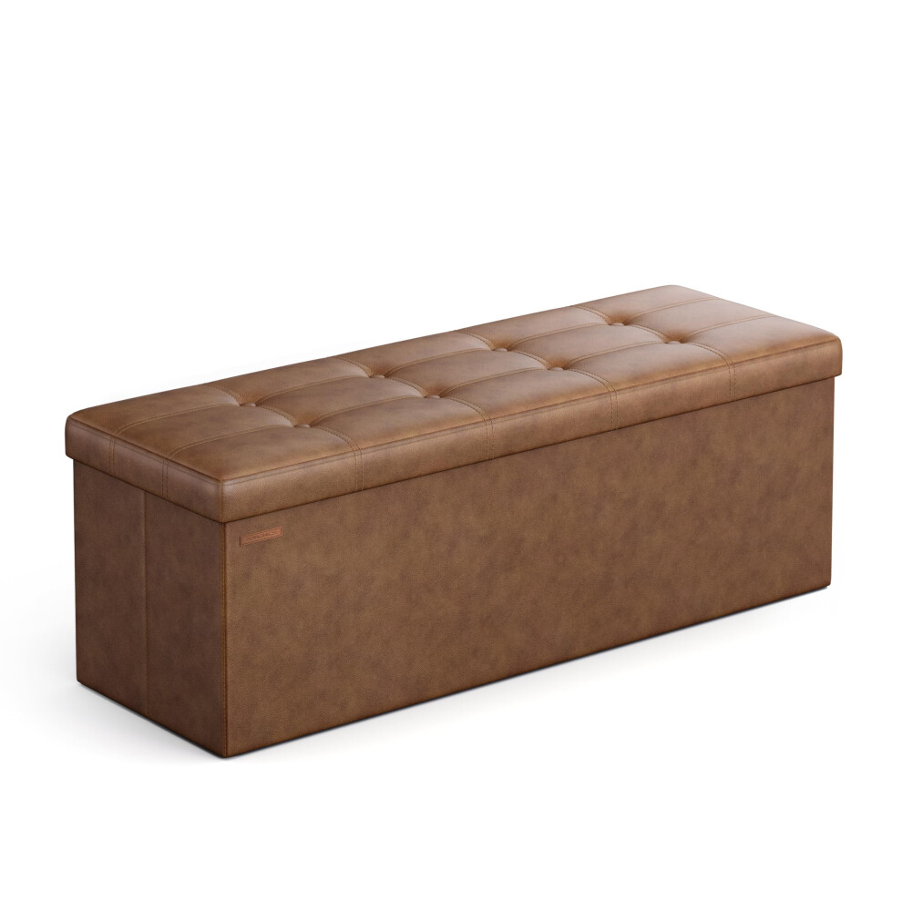 Songmics Mazie Collection - Storage Ottoman Bench, 110 Cm Folding Foot Rest Stool, End Of Bed Bench, Easy Assembly, For Living Room, Bedroom, Entrywa