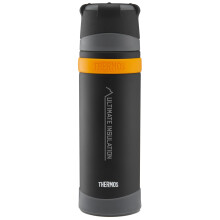 Thermos - Matt Black Ultimate Flask (500ml), Reusable Insulated Stainless Steel Thermal Coffee Cup for Hot or Cold Drinks