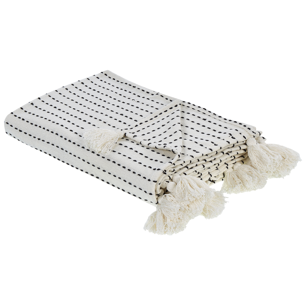 Beliani Bedspread Modar Cotton 200 X 220 Cm Off-White