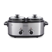 Morphy Richards 3.8L DuoServe Double Pot Slow Cooker, Ceramic Pots, 4 Preset Fun
