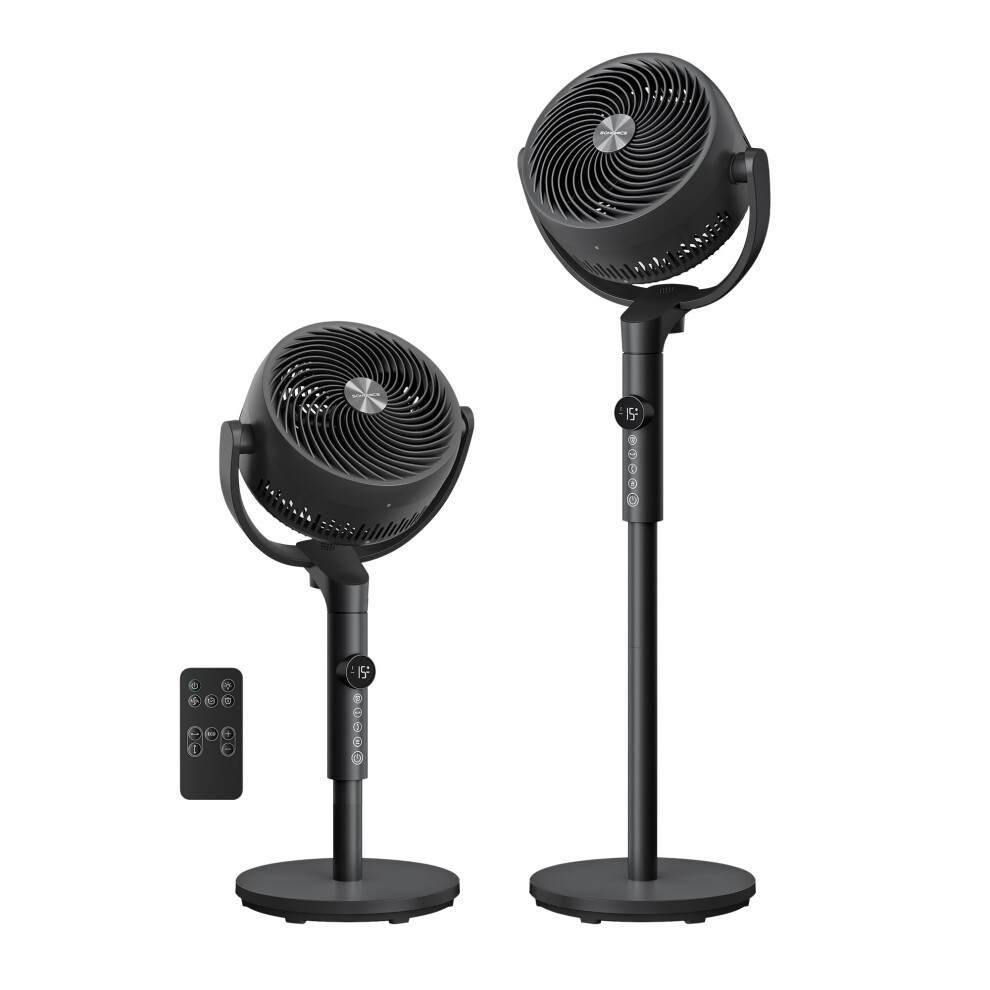 Songmics Standing Fan For Bedroom - 20 Db Quiet Pedestal Fan With Remo