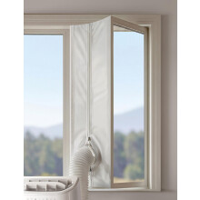 DREO 400cm Universal Air Conditioner Window Seal Kit, Industrial Adhesive, No Drill, Self-Locking Zipper, Strong Seal & Clean Removal, Waterproof for