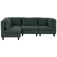 Modular Corner Sofa 4 Seater UNSTAD Fabric Dark Green Right Hand