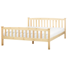 Bed Pine Wood GIVERNY 160 x 200 cm (EU King Size) Light Brown