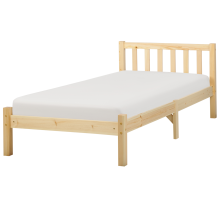 Bed Pine Wood FLORAC 90 x 200 cm (EU Single) Light Brown