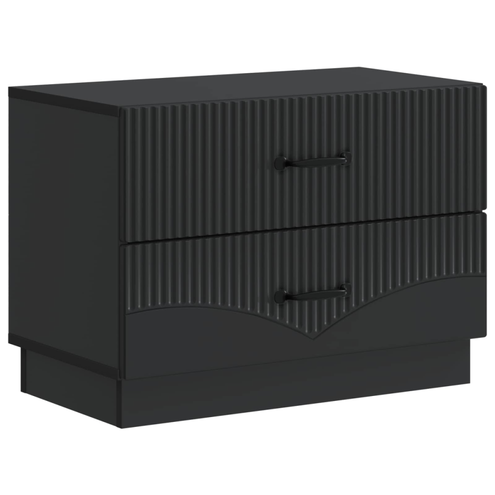 Vidaxl Bedside Cabinet 62 X 34.5 X 44.5 Cm Engineered Wood Black