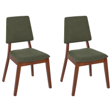 Set of 2 Dining Chairs MERRILL Wood Dark Green