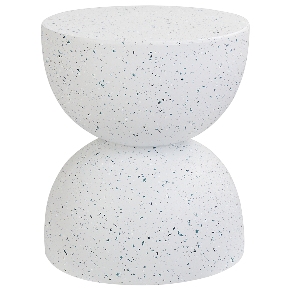 Beliani Side Table Caoria 40 Cm 40 Cm Terrazzo Effect White Terrazzo