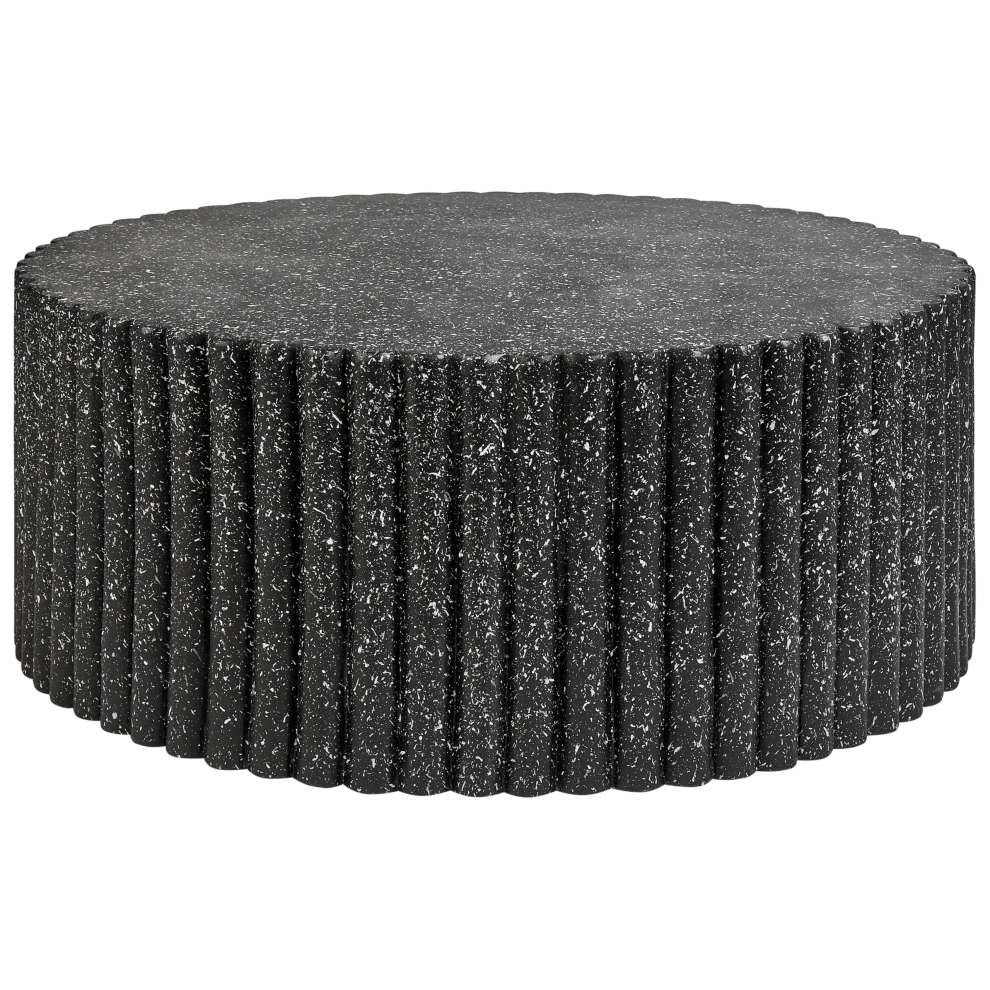 Beliani Coffee Table Pozza Ii 106 Cm 106 Cm Terrazzo Effect Black Terrazzo
