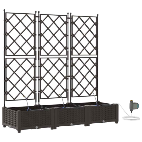 VidaXL vidaXL Garden Planter 3 pcs Brown Plastic 1