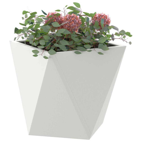 VidaXL vidaXL Planter White 30 x 30 x 30 cm Steel 2