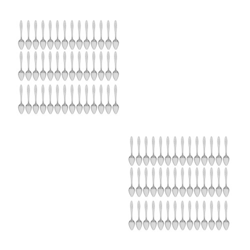 100Pcs Lightweight Stainless Steel Parrot Hand Feeding Spoon Silver
