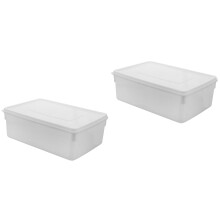 2Pcs Large Capacity White Plastic Ice Mold Tray Ice Cube Maker
