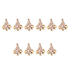 10Pcs Premium Golden Xmas Tree Napkin Rings Christmas Party Decor