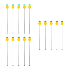 15Pcs Gold Metal Cocktail Stir Sticks Reusable Fruit Drink Mixers