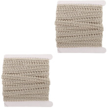 2Rolls Beige Sewing Lace DIY Braid Trim for Curtain and Clothing Decor