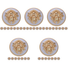 100Pcs Decorative White Metal Buttons for Coat Suit Jacket Uniform Use
