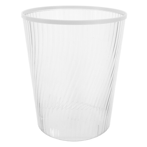 1Clear PP Bathroom Trash Can Round Minimalist Garbage Container Bin