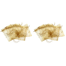 100Pcs Golden Organza Drawstring Bags for Jewelry and Small Gifts