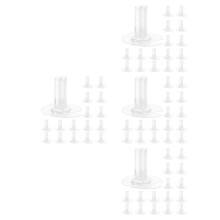 120Pcs Self-Adhesive Clear Flower Base Stand Plastic with 3 Slots
