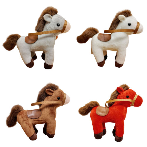 Plush Horse Pendant Bag Key Hanging Ornament Accessory-White 1