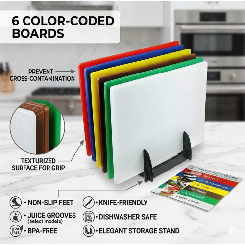 Acense Professional Large Colour Coded Chopping Boards for Commercial Kitch 1