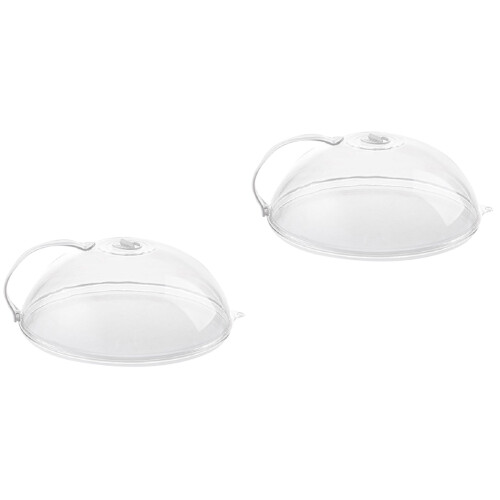 2Pcs White Reusable Food Covers PP Microwave Dish Protector 2