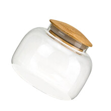 1Pot De 550Ml Organisateur De Snacks En Verre Couvercle En Bambou
