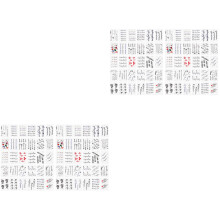 4Ensembles Tatouages Temporaires Blancs Alphabet Cartoon Stickers Fête