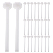 50Pcs Easy Clean White Plastic Perch Stands for Parakeet Cage Toys